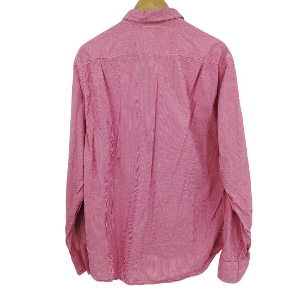 Tailored J Crew Button Down Collared Shirt Size L Red White Plaid Long Sleeve - Picture 6 of 11